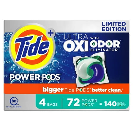 Tide Power PODS   Ultra OXI with Odor Eliminators Laundry Detergent Pacs (72 Ct)