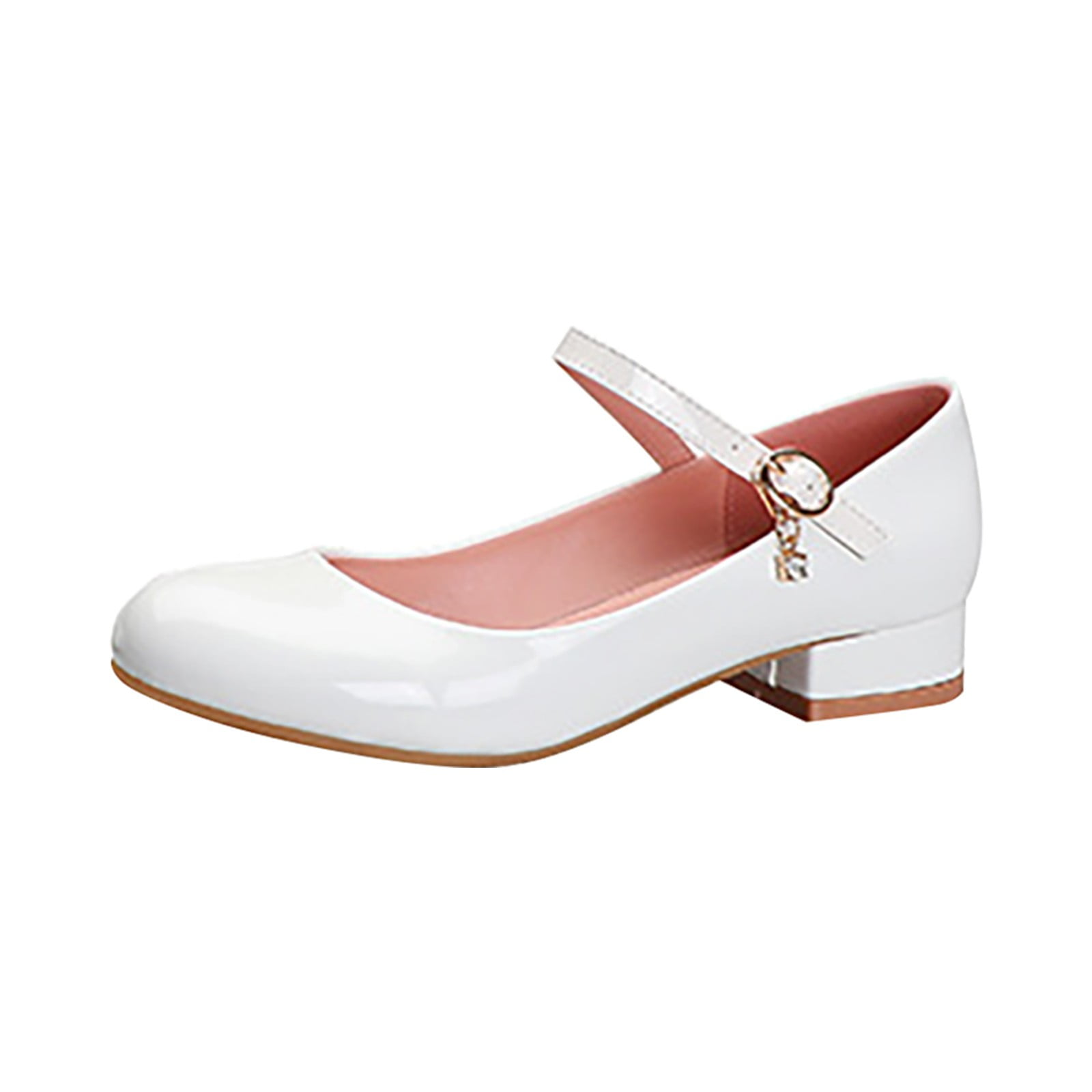 Durtebeua Girls Dress Shoes Mary Jane Shoes for Girls Low Heel Princess Hook and Loop Dress Shoes Party Wedding Flats for Little Big Kids White 11.5 12 Years Walmart