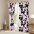 thumbnail image 3 of Manfei Milk Cattle Print Black Out Curtains,Rustic Farm Animal Curtains Pack of 2 (42x63 Each),Pink White Black Bedroom Curtains For Teens,Luxury Bedroom Decor, 3 of 6