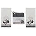 thumbnail image 3 of Farmers Market Kitchen Towel - Potholder Bundle, 2 Gray Striped Heavyweight Kitchen Towels with Embroidered Roosters and Matching Pocket PotHolder, 3 of 4