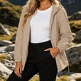 thumbnail image 2 of AnuYalue Women's Softshell Jacket Trendy Waterproof Rain Coat Full Zip Windbreaker with Hood Long Sleeve Fall Winter Outerwear, 2 of 7