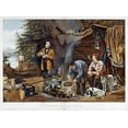 thumbnail image 2 of Tait, Arthur Fitzwilliam 18x14 Gold Ornate Wood Framed with Double Matting Museum Art Print Titled - Camping In The Woods - a Good Time Coming, 2 of 4