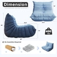 thumbnail image 2 of Single - Blue Memory Foam Floor Lounge Chair With Quilted Teddy Texture, Modern Modular Sofa For Living Room, 2 of 5