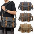 thumbnail image 2 of Bolso vintage unisex con estilo para cámara - Bolso bandolera informal para fotografía - Bolso impermeable para cámara DSLR y sin espejo retro para hombre con interior antigolpes, 2 of 5