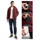 thumbnail image 3 of Chaqueta TBMPOY para hombre, ligera, acolchada, con capucha, color rojo vino, talla M, 3 of 7