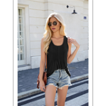 thumbnail image 4 of Camisetas Sin Mangas Plisadas de Verano para Mujer Talla L Negro, 4 of 9