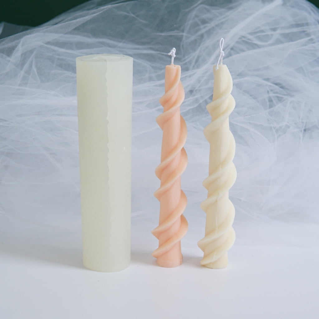 ZUARFY 3D Spiral Rod Silicone Mold for Plaster Candle Making Baking Chocolate Cake Dessert Pastry Mousse Mould