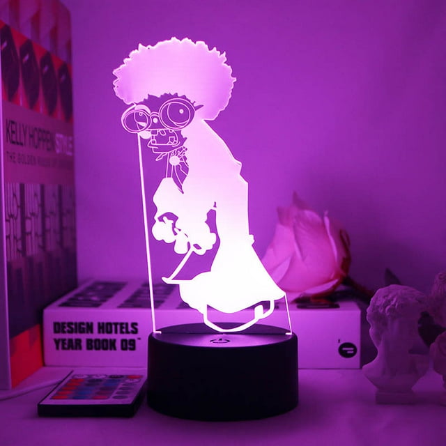 Luz nocturna LED 3D para plantas, zombis, bailes, zombis, color cha