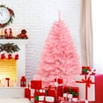 thumbnail image 2 of AOJA 6ft Premium Snow Flocked Pink Artificial Christmas Pine Tree Seasonal Holiday Carnival Decoration for Office, Party, Indoor, Outdoor with Multi Branch Tips and Foldable Stand, 2 of 7