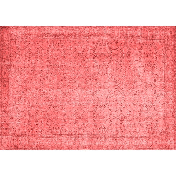 Ahgly Company Indoor Rectangle Abstract Red Contemporary Area Rugs, 5' x 8'
