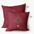 thumbnail image 4 of 20" x 20" Simply Daisy Hearty Holidays Polyester Accent Pillow, Muted Red (1 Count), 4 of 4