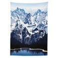 thumbnail image 3 of Ambesonne Scenery Tablecloth Rectangular Table Cover, Mountain with Snow View, 60"x84", Blue Grey Dark Blue, 3 of 4