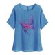 thumbnail image 1 of Vestidos Casuales Para Mujer, Blusas De Mujer De Moda Camisetas estampadas de moda para mujer, blusas casuales de lino holgadas de manga corta con cuello redondo y raglán, 1 of 4