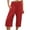 Watermelon Red, variant on Utoimkio White Capri Leggings for Women's Loose Wide Leg Pants High Waist Straight Pants Casual Pants