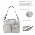 thumbnail image 6 of Diaper Tote Bag-Breast Pump Bag Diaper Organizer Bag with Shoulder Strap&Pacifier Case Mommy Baby Bag for Work,Weekender, 6 of 6