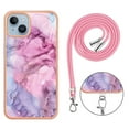 thumbnail image 6 of Mantto for iPhone 15 Plus Case, with Lanyard Adjustable Strap, Marble Pattern Soft TPU Bumper Hard PC Back Shockproof Protective Glossy Stylish Durable Phone Case for Women Girls,Pink, 6 of 7