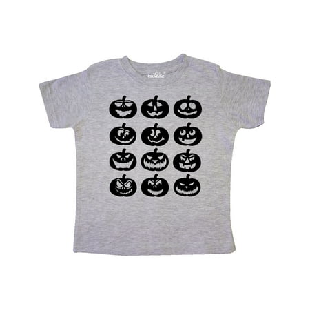 

Inktastic Halloween Pumpkin Faces in Black Gift Toddler Boy or Toddler Girl T-Shirt