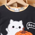 thumbnail image 4 of CPNG Girls Halloween Loungewear Outfits Cute Print Crewneck Long Sleeve T Shirts and Matching Flare Pants 2 Piece Set Fashionable Homewear Sleepwear, 4 of 9