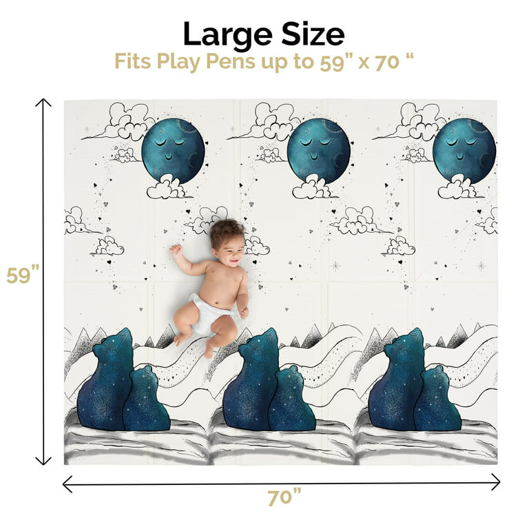JumpOff Jo - Large Waterproof Foam Padded Play Mat for Babies