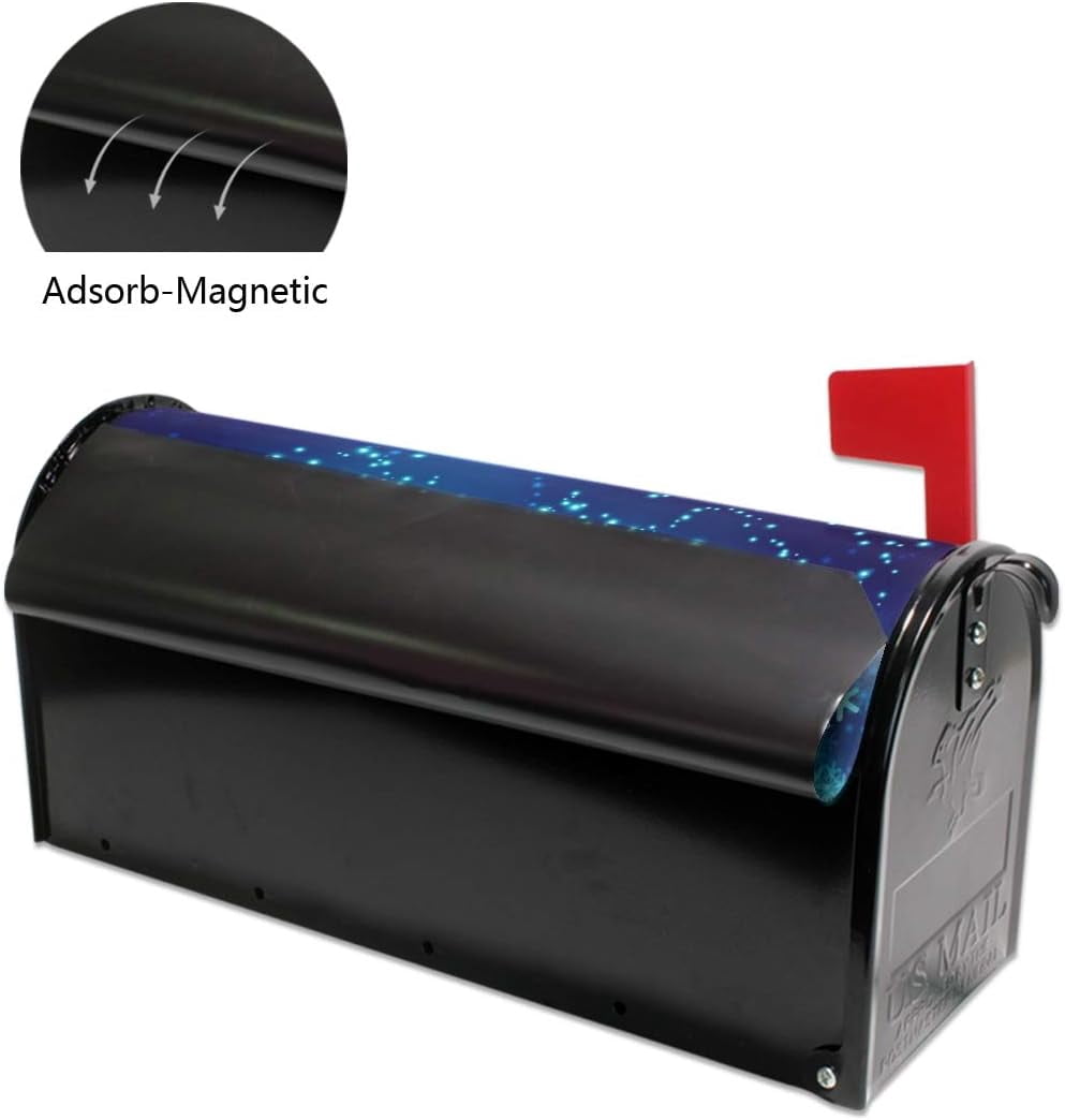 Christmas Snowflakes Winter Magnetic Mailbox Cover Oversized for Garden Yard Outdoor Decorations-25.5" x20.8
