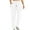 White, variant on LLYwey Comfortable Pants For Women Elastic Waist Women Fashion Solid Pocket Zipper Casual Sports Sweatpants Full Length Pants Stretch Pants Female Long Pant Style H1627 Sky Blue 3XL