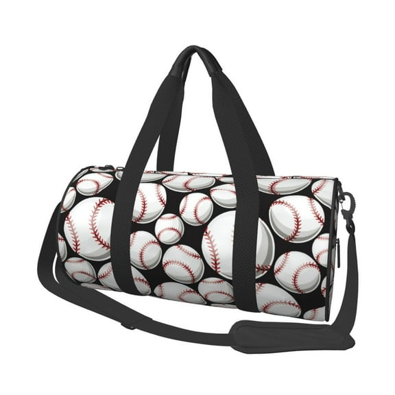 KLL Cute Baseball Duffle Bag For Men Women Sport Gym Fitness Tote Travel Training Workout Basketball Football Weekender