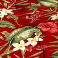 thumbnail image 2 of Jordan Manufacturing 44" x 18" Capulet Fireworks Crimson Floral Rectangular Tufted Contoured Outdoor Wicker Settee Bench Cushion, 2 of 8