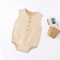 thumbnail image 3 of BLVB Newborn Baby Boys Girls One Piece Romper Bodysuit Toddler Sleeveless Button down Jumpsuit Summer Clothes, 3 of 3