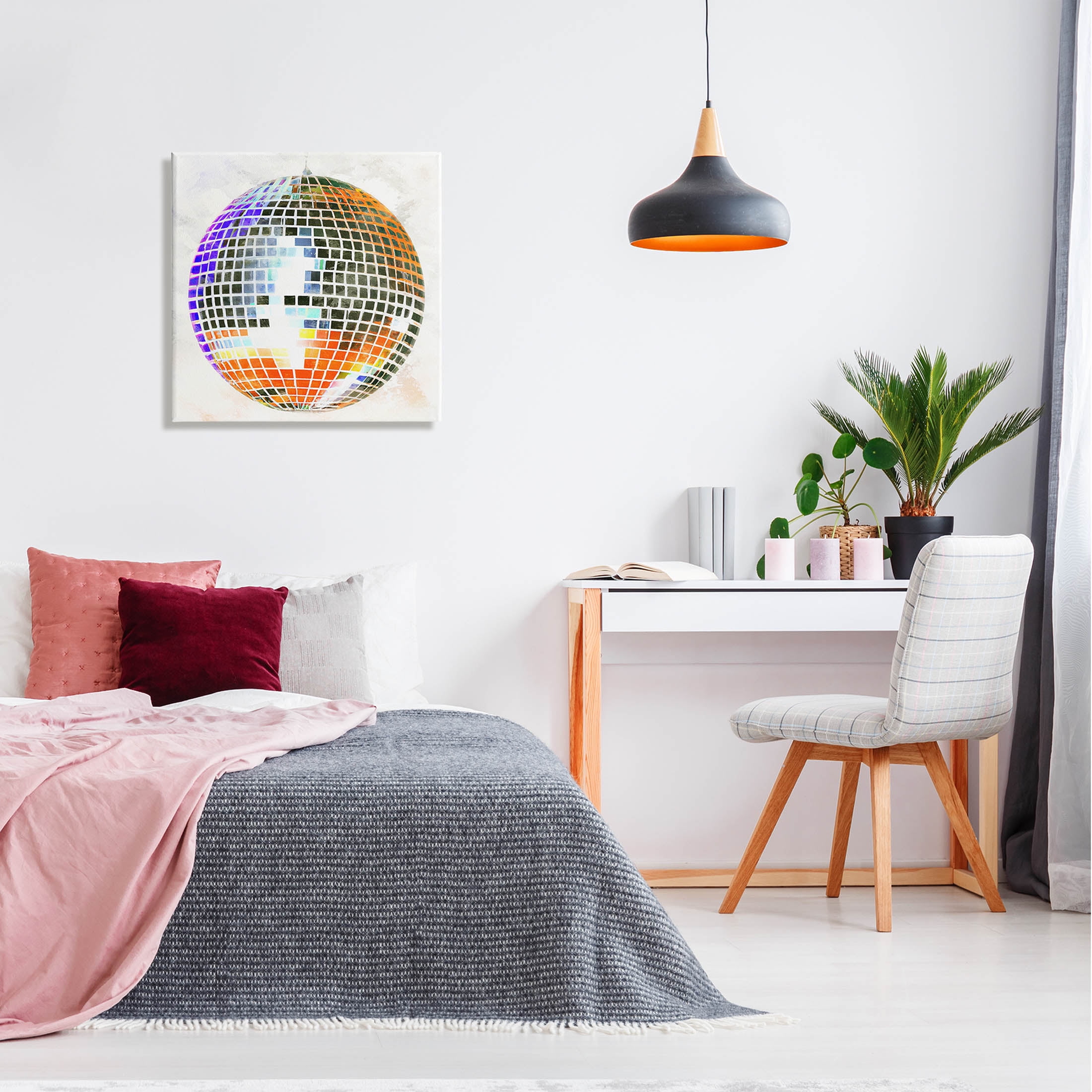 Stupell Industries Vivid Disco Ball Pattern Graphic Art Gallery Wrapped Canvas Print Wall Art, Design by Ziwei Li