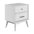 thumbnail image 3 of Camaflexi Mid Century 2 Drawer Night Stand Solid Wood, White, 3 of 8