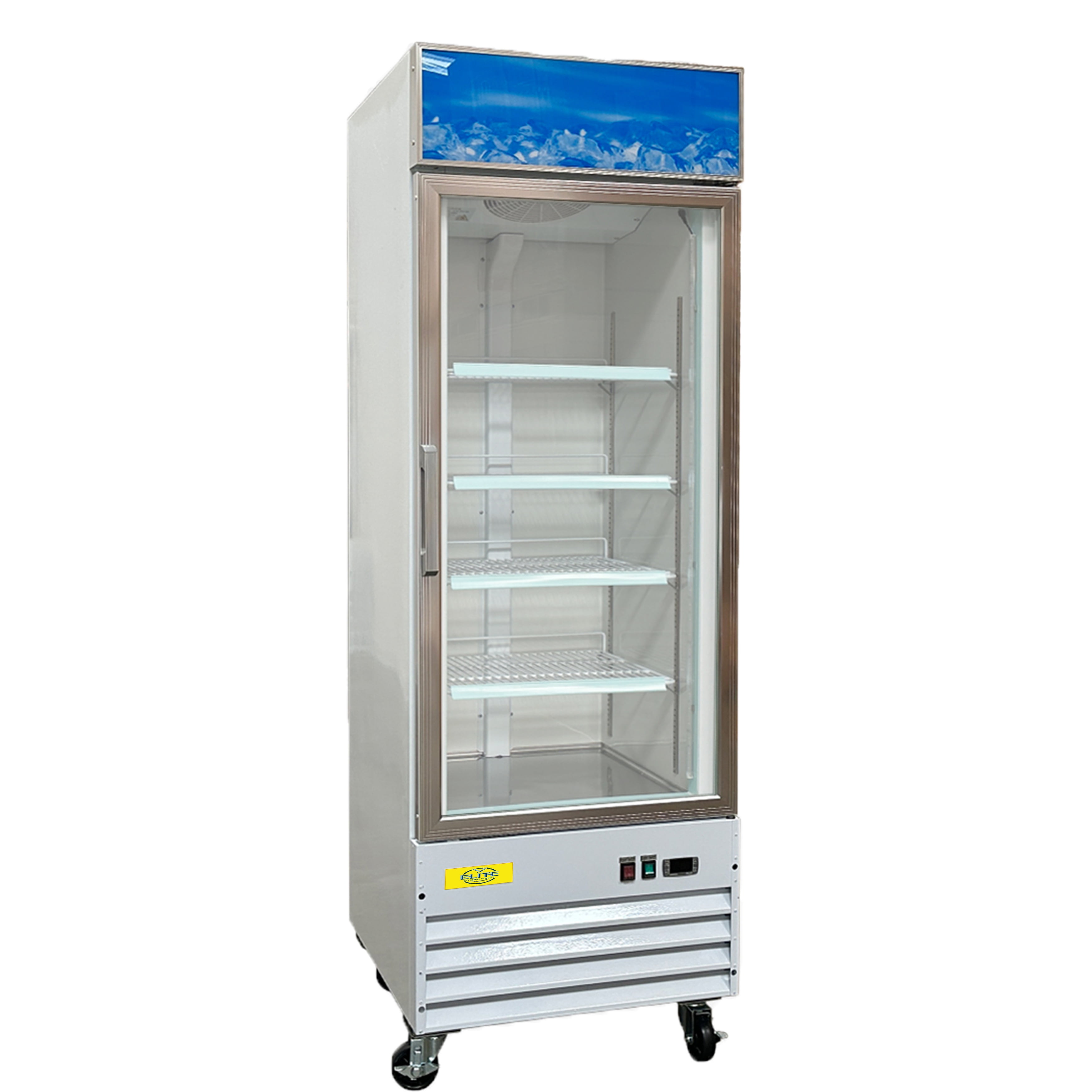 27 in. Auto-Defrost Singe Glass Door Stainless Steel Commercial Freezer 13 Cu. Ft. Commercial Merchandiser Display Freezer