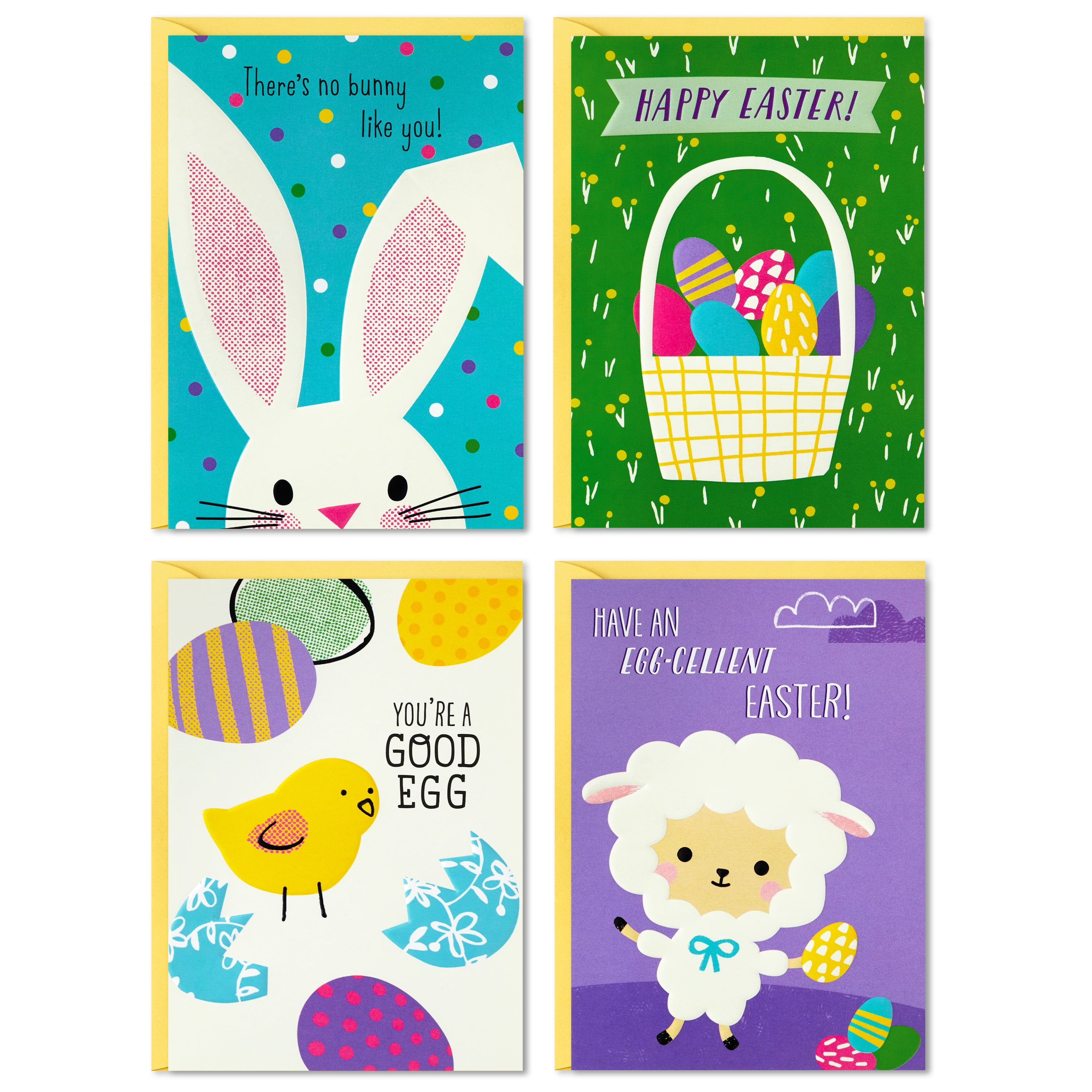 With Love Daughter At Easter Greetings Card With Gold Foil Cute Bunny Eggs
