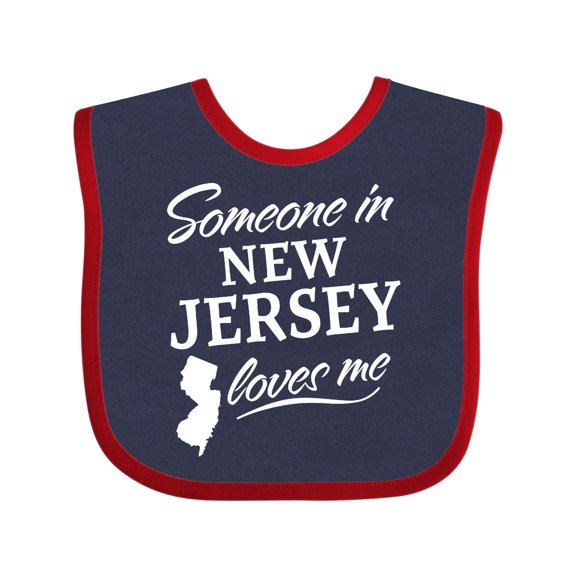 Inktastic Someone in New Jersey Loves Me Boys or Girls Baby Bib