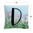 thumbnail image 2 of Pink Floral Garden Letter Illustration D By Abc 16 X 16 Decorative Throw Pillow, 2 of 5