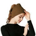thumbnail image 3 of Unisex Fleece Lined Neck Warmer, Winter Knit Scarf Tube, Multifunctional Headband, Double Layer Cold Protection, Soft Acrylic Wool Scarf, Outdoor Sports Neck Gaiter - Brown, 3 of 7