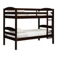 Walker Edison Transitional Wood TwinOverTwin Bunk Bed Frame, Espresso