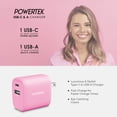 thumbnail image 5 of Liquipel Powertek Pastel Camo Dual USB-A / USB-C Wall Charger - Pink, 5 of 7