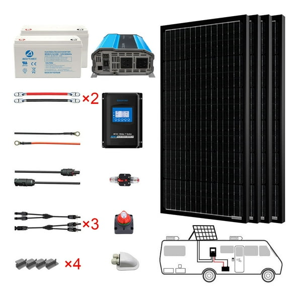 ACOPOWER 400W Mono Black RV Solar System