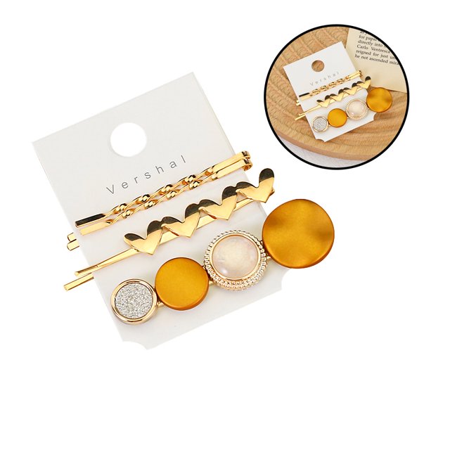 Sonducket 3 unids/set de horquilla para mujer, pinza para el pelo acrílica, decoración para el cabello para fiestas, banquetes, accesorios para la cabeza Accesorio para el cabello amarillo