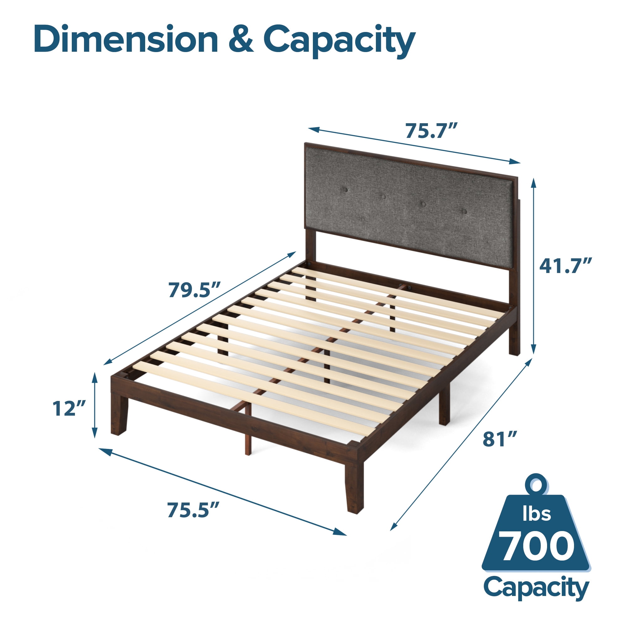 Zinus Moiz 12 inch Platform Bed with Headboard