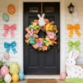 thumbnail image 5 of Decorative Easter Wreath, Artificial Greenery Door Hanger with Floral Accents and Bows for Spring Party Decor, No-Maintenance Swag for Front Porch Wall Garden, 17.72x17.72in, 5 of 6
