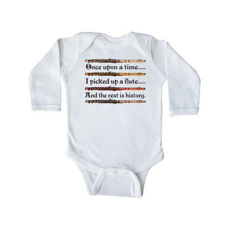 

Inktastic Flute Music Funny Band Gift Gift Baby Girl Long Sleeve Bodysuit