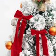 thumbnail image 7 of Velvet Large Christmas Bows for Staircase Garland Wreath, 17in x 8.7in Vintage Ribbon Bows for Xmas Tree Holiday Indoor Outdoor Decorations, 1PCS Red, 7 of 7
