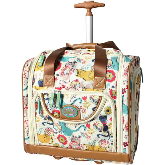 Lily Bloom Designer 15 Inch Carry On - Weekender Overnight Business Travel Luggage - Lightweight 2- Rolling Wheels Suitcase - Under Seat Rolling Bag For Women (Furry Friend)