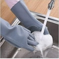 thumbnail image 2 of Silicone Dishwashing Gloves, Pet Grooming Rubber Scrubbing for Dishes, Sponge Wash Cleaning with Scrubbers (13.6" L), 2 of 8