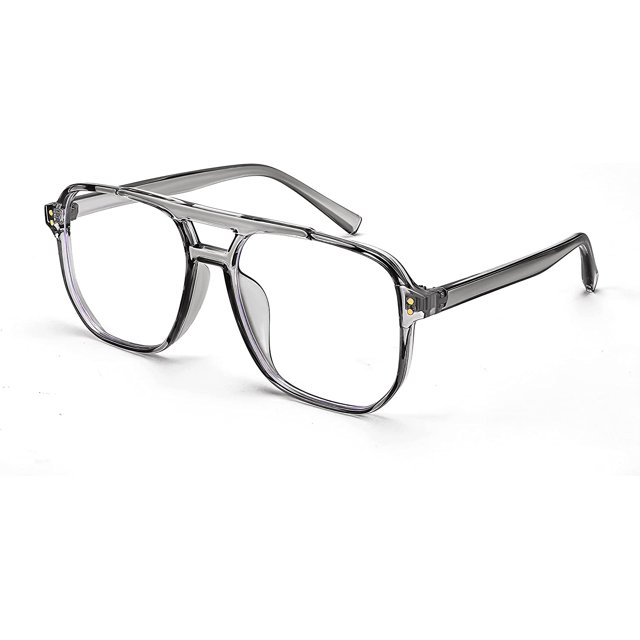 FEISEDY Blue Light Blocking Glasses Fake Nerd Clear Square Computer Lightweight Aviator Glasses Frame Oversized B3046