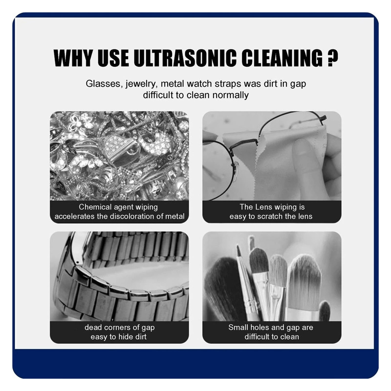 Portable Household Cleaning Machine Clean Pod Ultrasonic Cleaner Jewelry Cleaner Machine for Ring