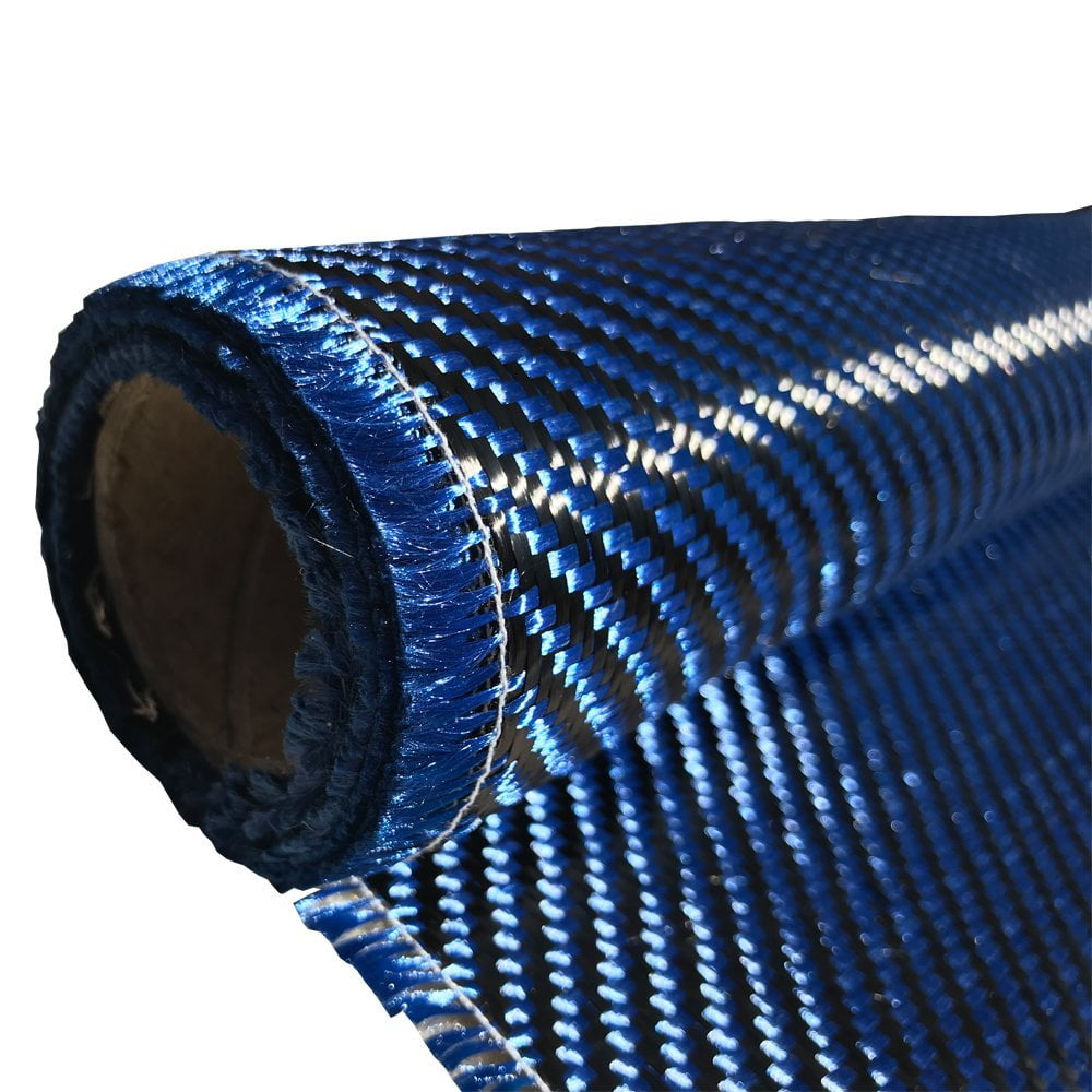 12" x 10 FT - KEVLAR FABRIC-2x2 TWILL WEAVE-3K/240g Blue
