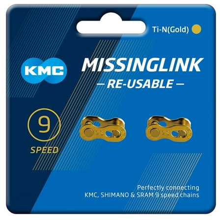 KMC MissingLink 9R Ti-N Gold 2 Pr (Reusable) cycle bike chain