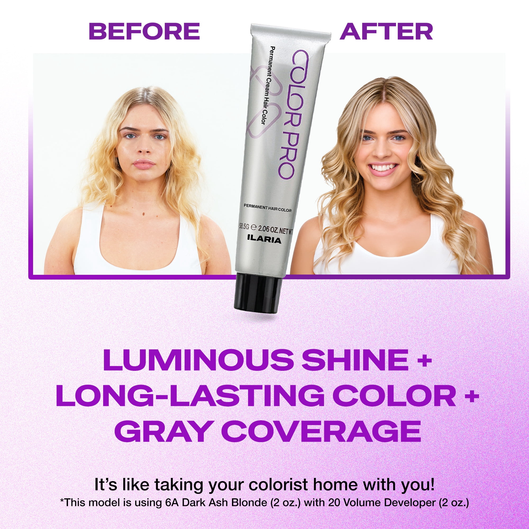 Ilaria COLORPRO Permanent Hair Color 7NN- Medium Intense Natural Blonde 2oz